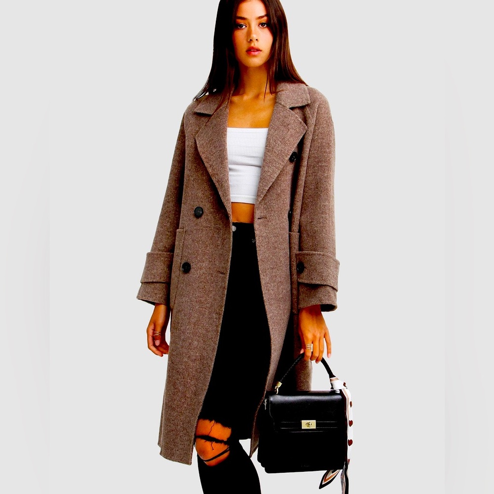 Oversized Wool Blend Winter Coat